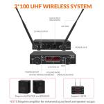 Innopow Dual UHF Wireless Lavalier Microphone System