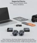 Wireless Noise-Cancelling Lavalier Microphone, 45M Range