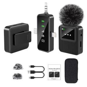 BAILIXIN Mini Wireless Microphone - Long Range & Battery Life