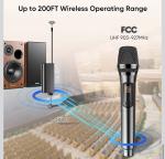 Rechargeable UHF Dual Handheld Wireless Microphone