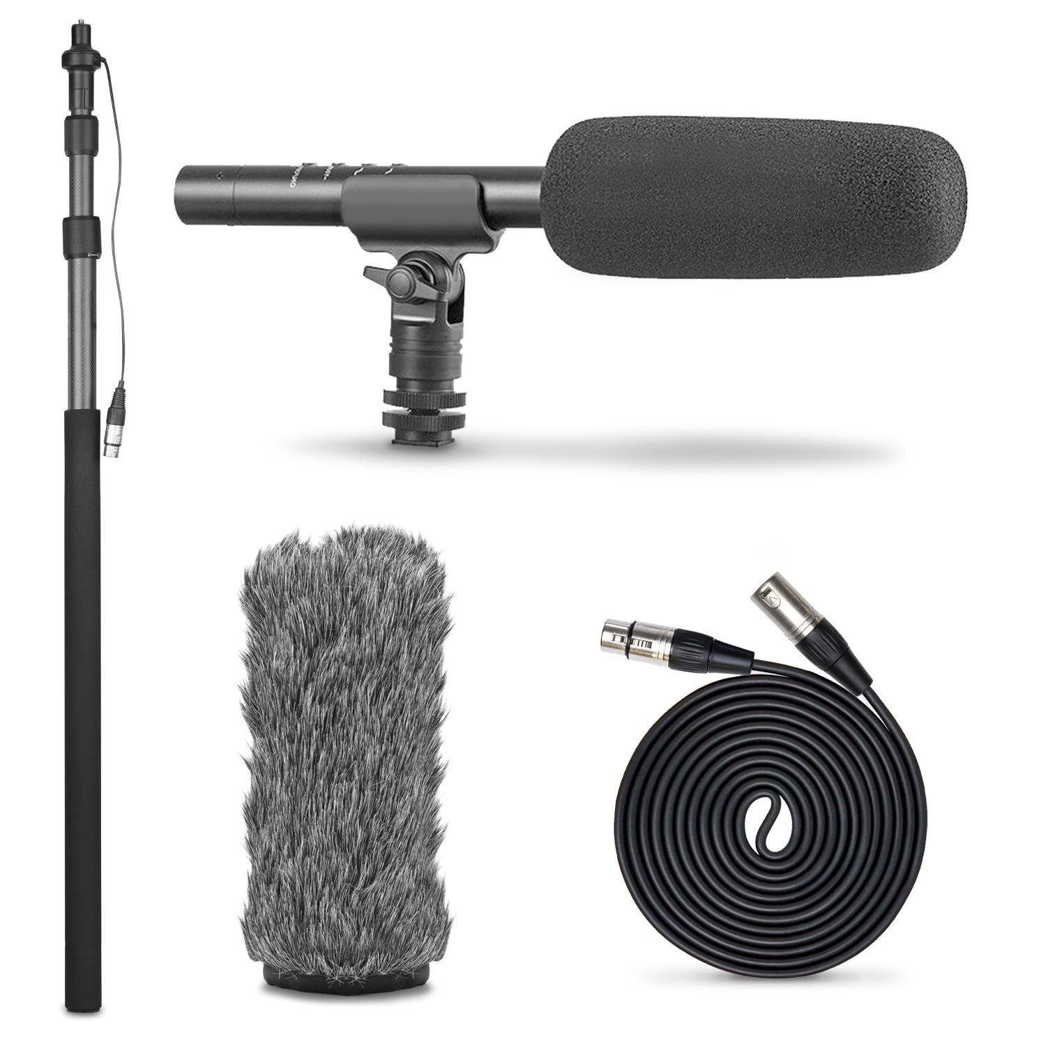 Movo Shotgun Mic with Boom Pole Kit