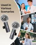 BAILIXIN 3-in-1 Microphone for iPhone, Android, iPad, Camera, Wireless Microphones, Mini Microphone, Lapel Mic with Noise Reduction, Crystal Clear Sound & 7H Battery for Recording, Podcast, Vlogging