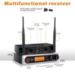Dual UHF Wireless Microphone System with Long Range