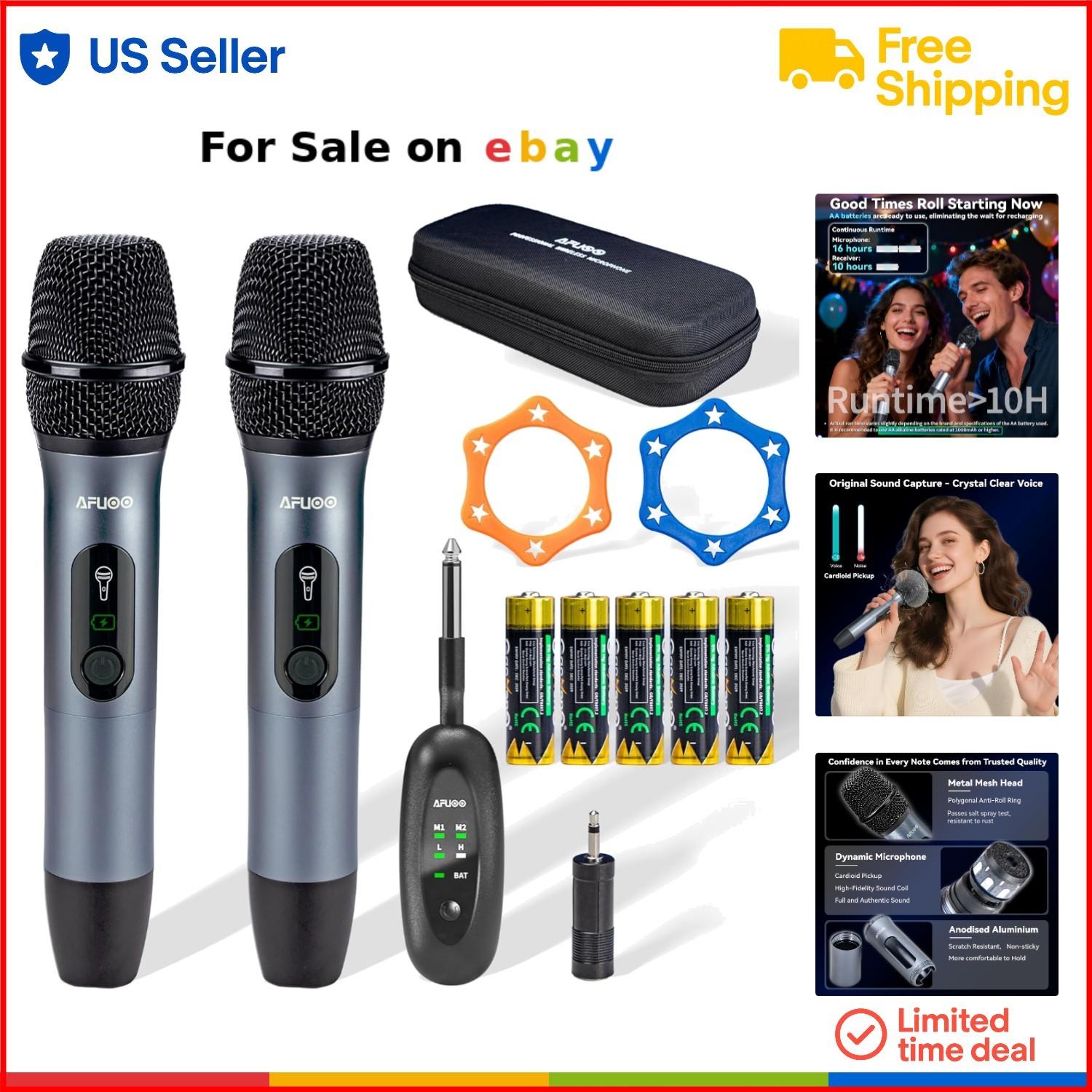 Wireless Karaoke Microphone Set - Long Range 2-Pack