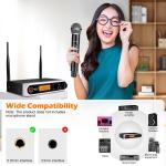 Dual UHF Wireless Microphone System with 200ft Range