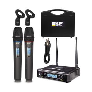 Long Range Dual Wireless Microphone System Set