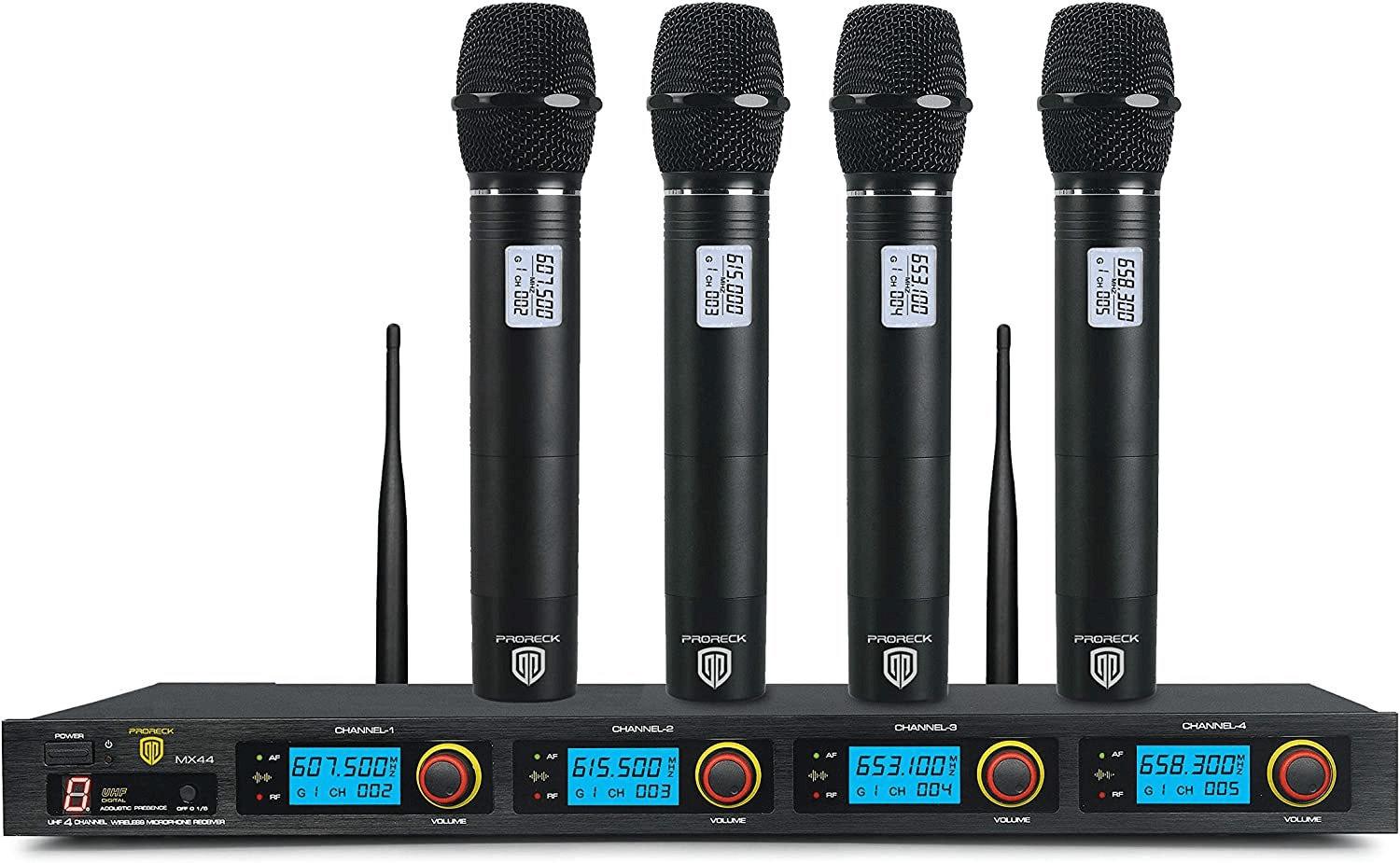 Proreck MX44 Long-Range 4-Channel Wireless Mic System