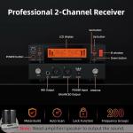 Wireless Dual Channel Microphone System with 400ft Range