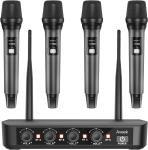 Wireless Microphone System with 4 Dynamic Mics
