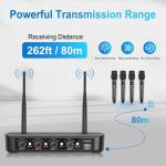 Wireless Microphone System with 4 Dynamic Mics