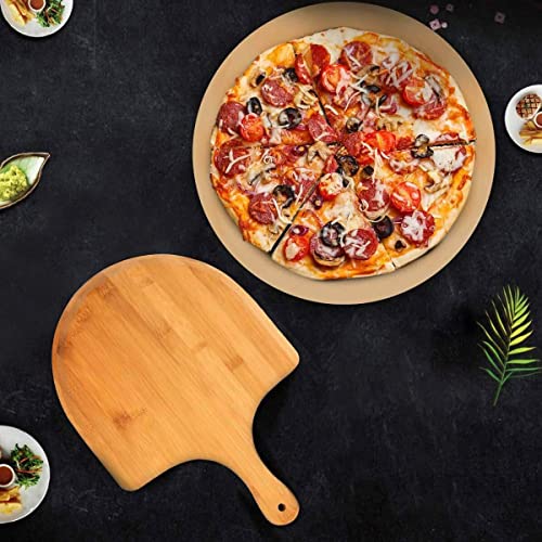 13 Inch Pizza Stone Set with Peel Paddle