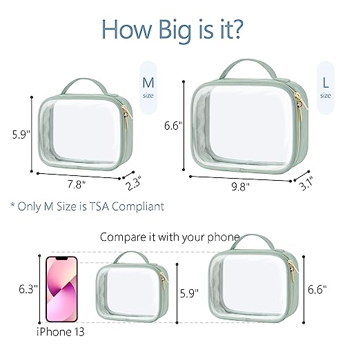 TSA Approved Clear Toiletry Bags, 2 Pack