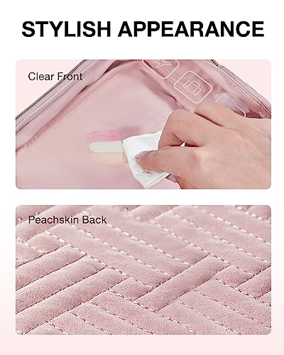 BAGSMART Clear Makeup Toiletry Organizer - Pink
