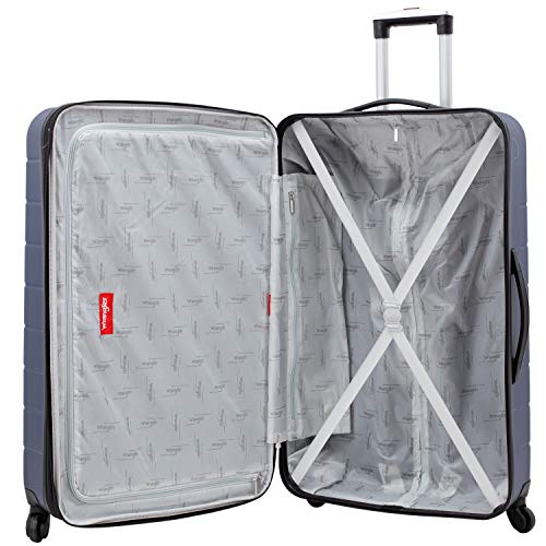 Wrangler Smart Navy Blue Luggage Set, 20-Inch Carry-On