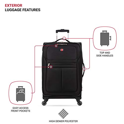 Black SwissGear Softside Spinner Luggage - 23-Inch