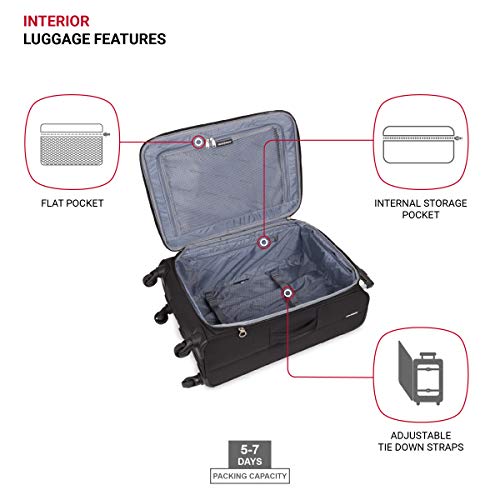 Black SwissGear Softside Spinner Luggage - 23-Inch