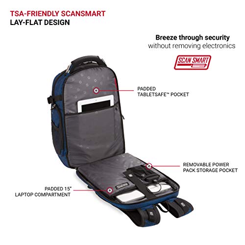 SwissGear 5358 Laptop Backpack, Blue/Black, Large