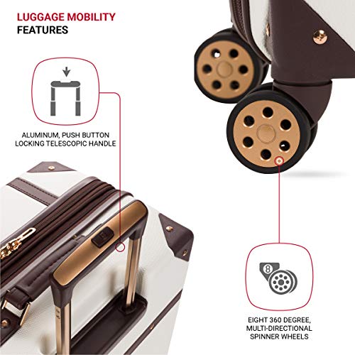 SwissGear 7739 Spinner Luggage Trunk, White, 2-Piece Set