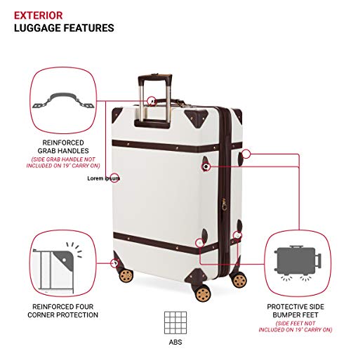 SwissGear 7739 Spinner Luggage Trunk, White, 2-Piece Set