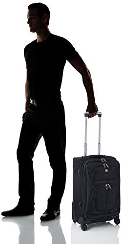 SwissGear Sion Expandable Roller Luggage, Black, Carry-On