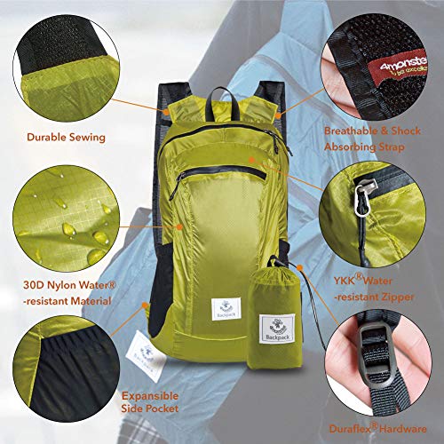 4Monster Yellow Green Hiking Daypack - 16L