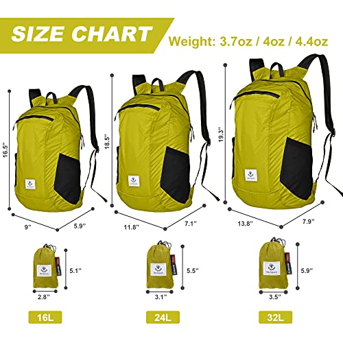 4Monster Yellow Green Hiking Daypack - 16L