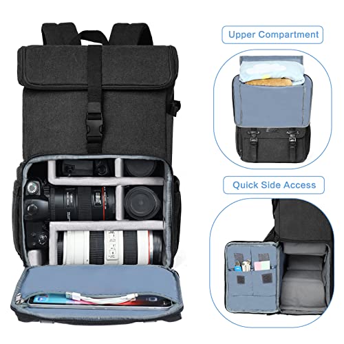 MOSISO Photography Canvas Camera Bag with Laptop Compartment