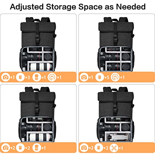 MOSISO Photography Canvas Camera Bag with Laptop Compartment