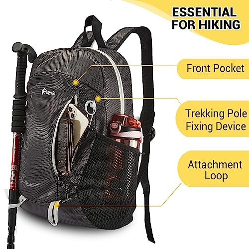 15L Hiking Daypack: Water Resistant, Lightweight & Outdoor