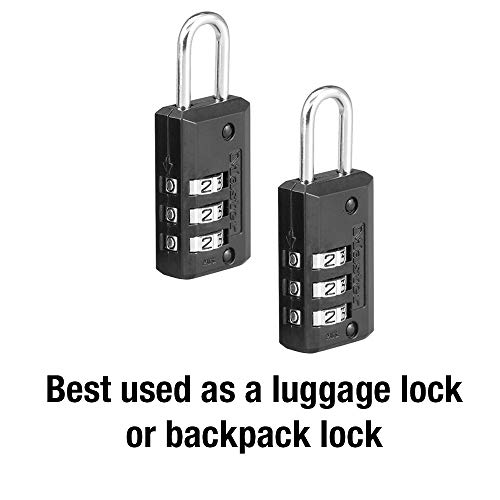Master Lock Combination Luggage Lock, 2 Pack, Black