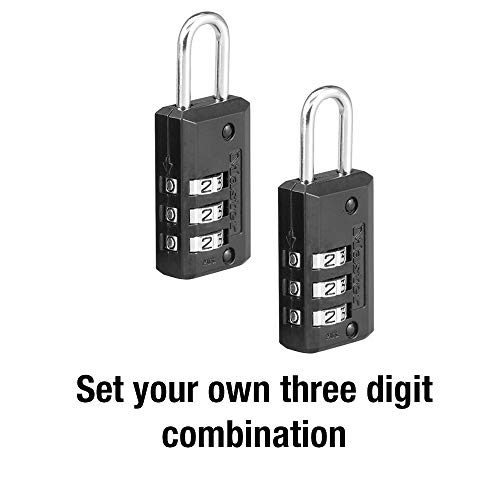 Master Lock Combination Luggage Lock, 2 Pack, Black