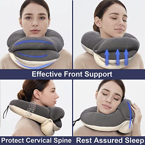 BUYUE Airplane Travel Neck Pillows with 360° Head Support