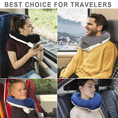 BUYUE Airplane Travel Neck Pillows with 360° Head Support
