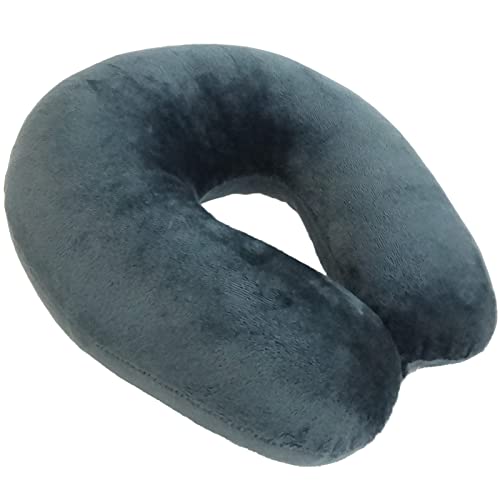 Wolf Essentials Cozy Microfiber Neck Pillow, Plane/Car Travel (Charcoal)