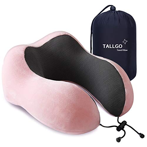 Memory Foam Travel Pillow, Pink, Head Support