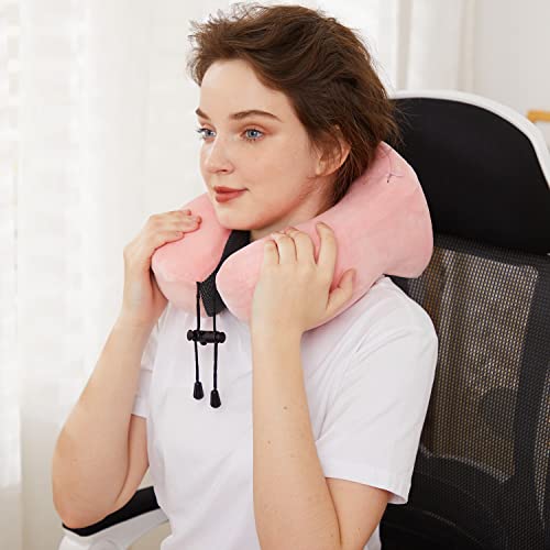 Memory Foam Travel Pillow, Pink, Head Support