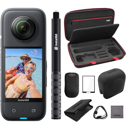 360 Action Camera Bundle with Accessories and Carrying Case