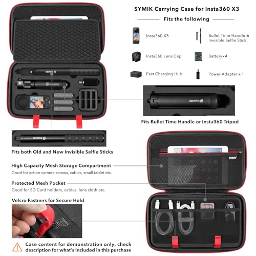 360 Action Camera Bundle with Accessories and Carrying Case