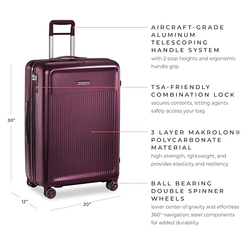 Briggs & Riley Sympatico Plum Large Spinner Suitcase