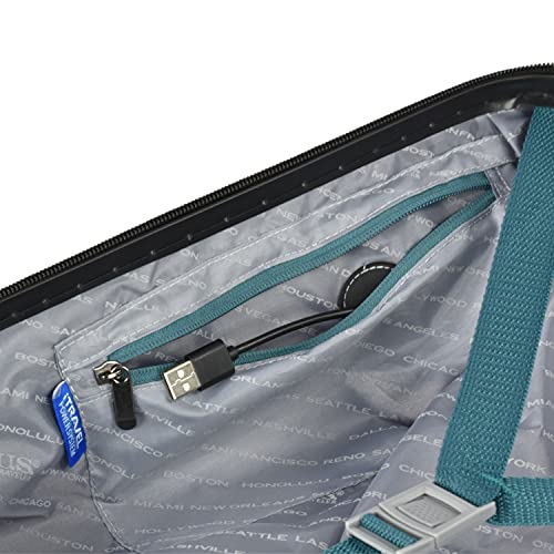 U.S. Traveler Boren Teal Carry-on Suitcase with USB Port