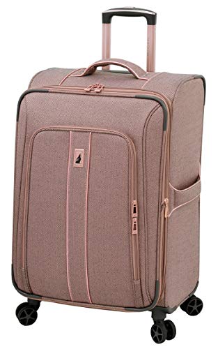 24" London Fog Newcastle Softside Expandable Spinner, Rose Charcoal