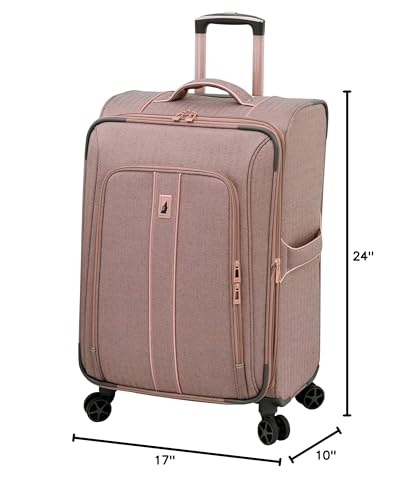 24" London Fog Newcastle Softside Expandable Spinner, Rose Charcoal