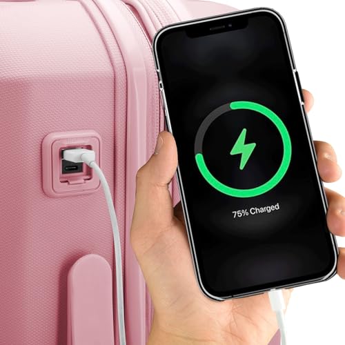 Pink Spinner Luggage, Carry-on - Indestructible & Expandable