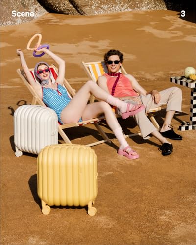 Artrips Travel Suitcase with Spinner Wheels, Yellow