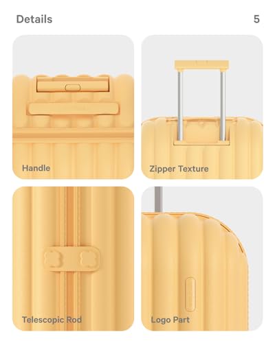 Artrips Travel Suitcase with Spinner Wheels, Yellow