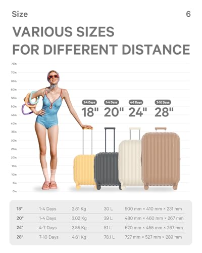 Artrips Travel Suitcase with Spinner Wheels, Yellow