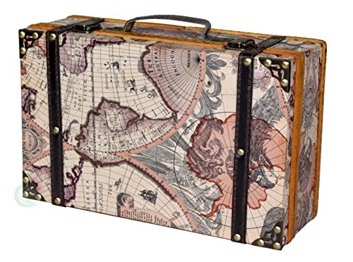 Vintage World Map Suitcase/Decorative Box