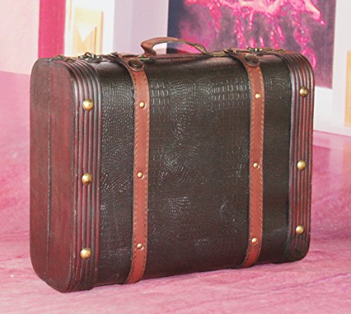 Vintage Wooden Leather Suitcase