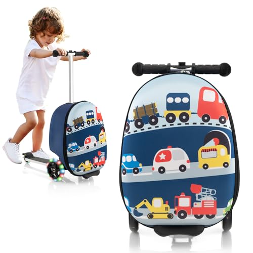 Goplus 2-in-1 Suitcase Scooter: Lightweight, Waterproof (Car)