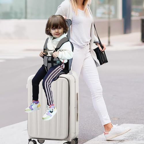 Toddler Travel Suitcase with Safety Anti-Slip Rope, Ride-On Solution